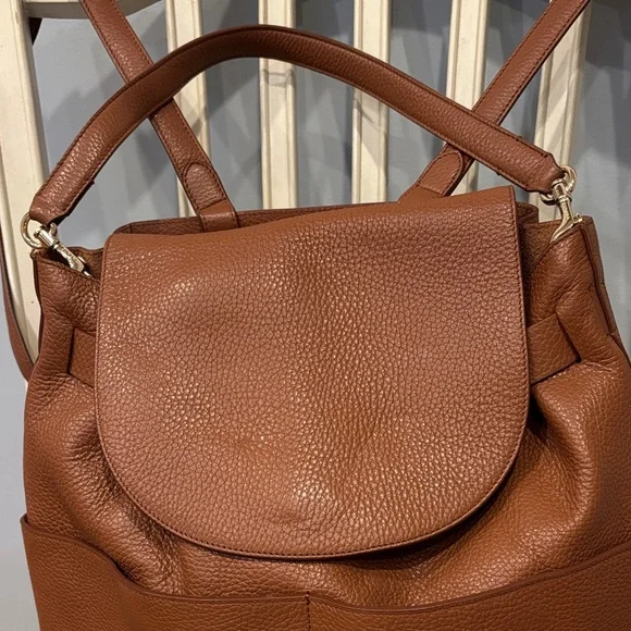 Cuyana Caramel Brown Pebbled Leather Backpack - Picture 2 of 13